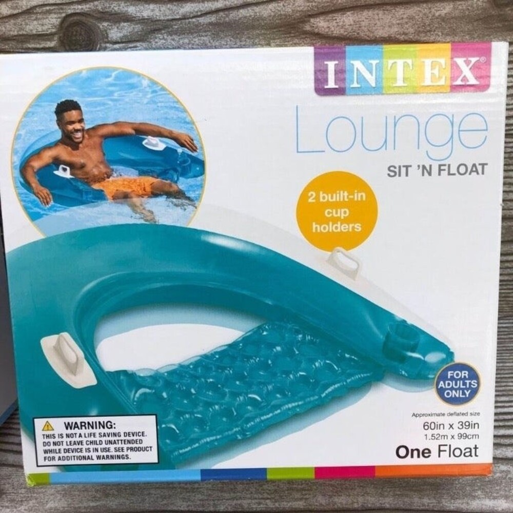 Inflatable sit and float pool lounge 60”X39”